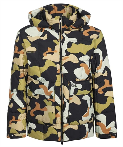 Woolrich Abstract-print Padded Jacket In Multicolor