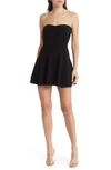 Norma Kamali Strapless Grace Mini Dress In Black