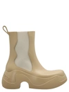 Xocoi Platform Rubber Ankle Boots In Beige