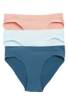 Nordstrom Rack 3-pack Assorted Bikinis In Pink Tan Multi