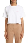 Burberry Lolly Crest Crop Graphic T-shirt In White