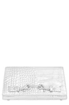 Rebecca Minkoff Lou Croc-embossed Leather Crossbody Bag In Argento
