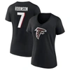 Fanatics Women's  Bijan Robinson Black Atlanta Falcons Icon Name And Number V-neck T-shirt In Black
