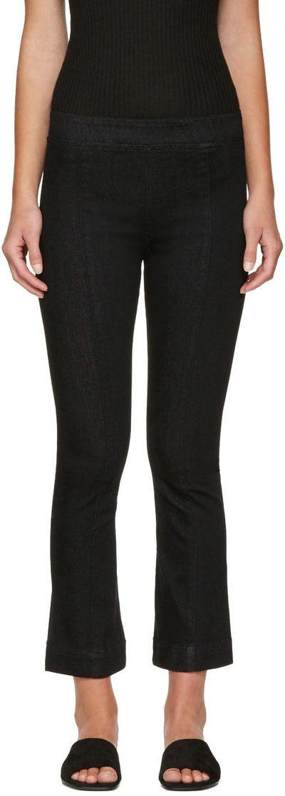 Helmut Lang Cropped Flared Jeans In V84 Rinse Black