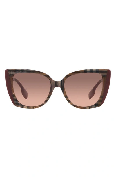 Burberry Meryl 54mm Gradient Cat Eye Sunglasses In Bordeaux