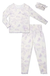 EVERLY GREY BABY GREY BY EVERLY GREY CHARLIE FITTED TWO-PIECE PAJAMAS & HEAD WRAP SET