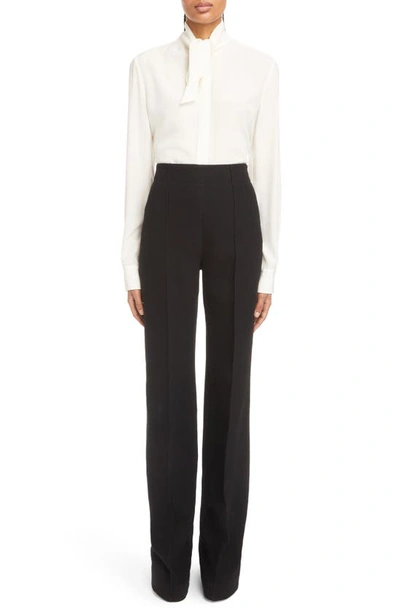 Chloé Grommet-collar Tie-neck Blouse In Cream