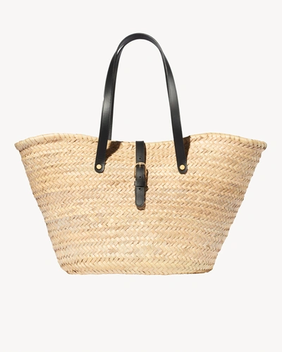 Nili Lotan Lucille Straw Beach Tote In Black