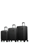 Champs Spinner Suitcase 3-piece Luggage Set In Black