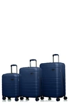 Champs Spinner Suitcase 3-piece Luggage Set In Navy