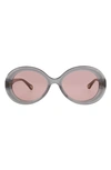 Chloé Core 55mm Oval Sunglasses In Grey Grey Red