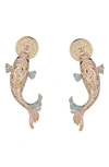 Eye Candy Los Angeles Zoe Cz Koi Fish Drop Earrings In Gold