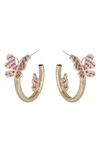 Eye Candy Los Angeles Mia Cz Butterfly Hoop Earrings In Gold