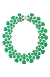 Eye Candy Los Angeles Honeycomb Collar Necklace In Green