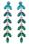 EYE CANDY LOS ANGELES THE LUXE COLLECTION BLUE LEAF DANGLE EARRINGS