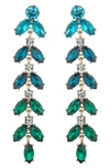 Eye Candy Los Angeles The Luxe Collection Blue Leaf Dangle Earrings In Blue
