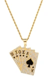 Eye Candy La Premium Collection Royal Flush Pendant Necklace In Gold