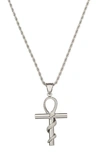 Eye Candy Los Angeles Premium Collection Snake Cross Pendant Necklace In Silver
