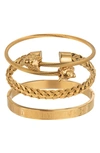 Eye Candy Los Angeles Set Of 3 Bangle Bracelets In Gold