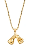 Eye Candy Los Angeles Premium Collection Erza Boxing Pendant Necklace In Gold