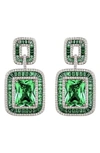 Eye Candy Los Angeles Lea Cz Statement Drop Earrings In Green