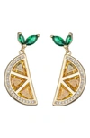 Eye Candy Los Angeles Lemon Wedge Cz Drop Earrrings In Gold