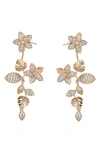 Eye Candy Los Angeles Noah Cz Floral Drop Earrings In Gold