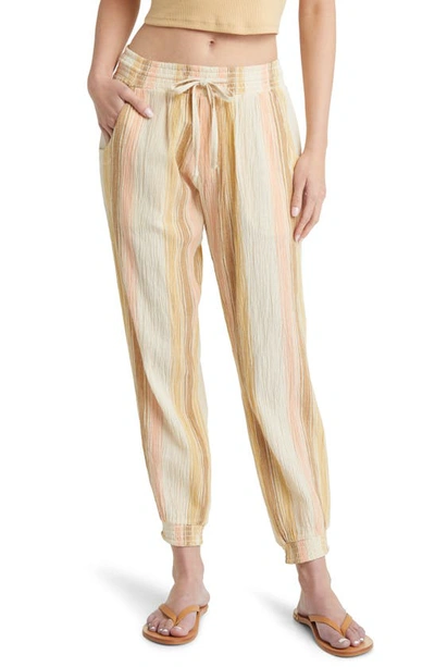 Rip Curl Classic Surf Stripe Cotton Pants In Straw