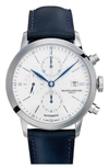 BAUME & MERCIER CLASSIMA AUTOMATIC CHRONOGRAPH LEATHER STRAP WATCH, 42MM
