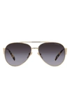 Prada 58mm Gradient Pilot Sunglasses In Grey Flash