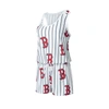 CONCEPTS SPORT CONCEPTS SPORT WHITE BOSTON RED SOX REEL PINSTRIPE KNIT ROMPER