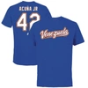 Legends Men's  Ronald Acuna Jr. Royal Venezuela Baseball 2023 World Baseball Classic Name And Number In Royal