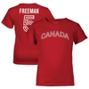 LEGENDS YOUTH LEGENDS FREDDIE FREEMAN RED CANADA BASEBALL 2023 WORLD BASEBALL CLASSIC NAME & NUMBER T-SHIRT