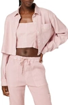 Hudson Jeans Oversize Crop Button-up Shirt In Zephyr