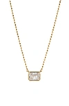 Nadri Emerald Cut Cubic Zirconia Pendant Necklace In Gold