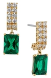 Nadri Emerald Isle Drop Post Earrings In Gold/emerald