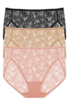 NATORI BLISS ALLURE LACE 3-PACK FRENCH CUT BRIEFS