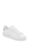 Golden Goose Purestar Leather Sneakers In White/ Bronze