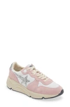 Golden Goose Running-sole Suede Sneakers In Pink/ White/ Silver