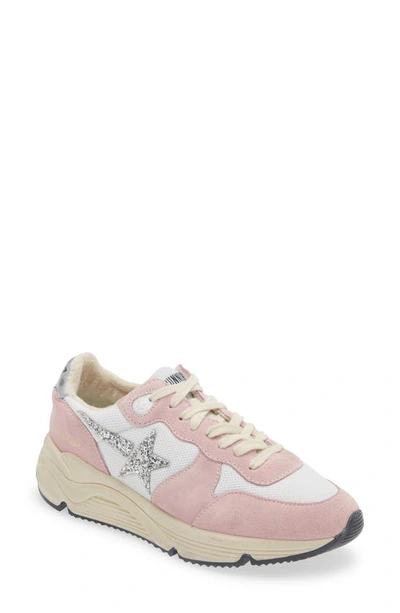 Golden Goose Running-sole 绒面皮运动鞋 In Antique Pink Whit