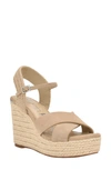 Calvin Klein Elory Platform Wedge Sandal In Light Natural