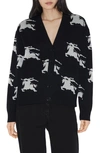 BURBERRY BRITTANY EKD JACQUARD COTTON & SILK CARDIGAN