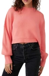 Free People Easy Street Crop Pullover In Orange