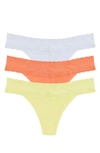 Natori Bliss Perfection Lace Trim Thong In Rai/ Cn/ Lme