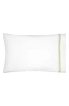 Sferra Grande Hotel Standard Pillowcase, Pair In White/ Fern
