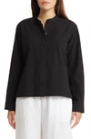 Eileen Fisher Mandarin Collar Jacket In Black