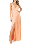 DRESS THE POPULATION DANAE CRINKLE A-LINE GOWN