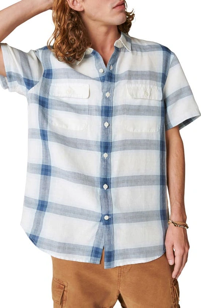 LUCKY BRAND PLAID NOTCH COLLAR WORKWEAR BUTTON-UP SHIRT