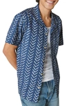 Lucky Brand Short Sleeve Button-up Camp Shirt In Indigo Print