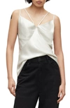 Allsaints Sassi Strappy Satin Camisole In Arctic White
